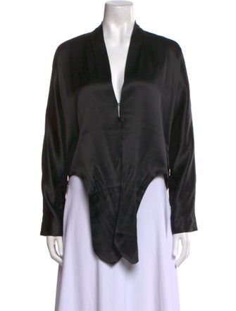 The Sei Silk V-Neck Blouse
