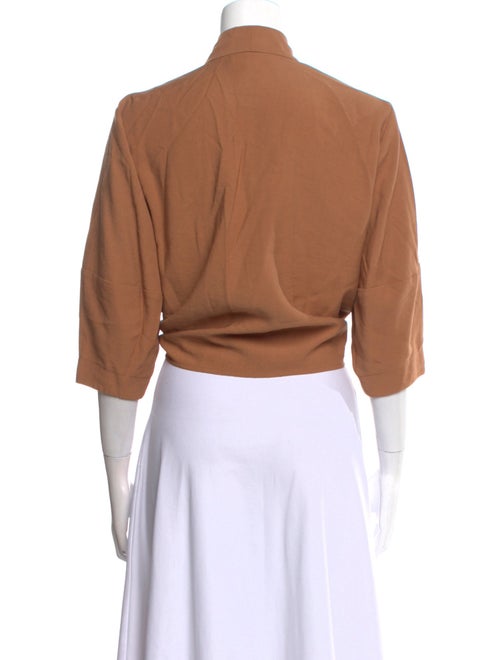 The Sei V-Neck Three-Quarter Sleeve Crop Top