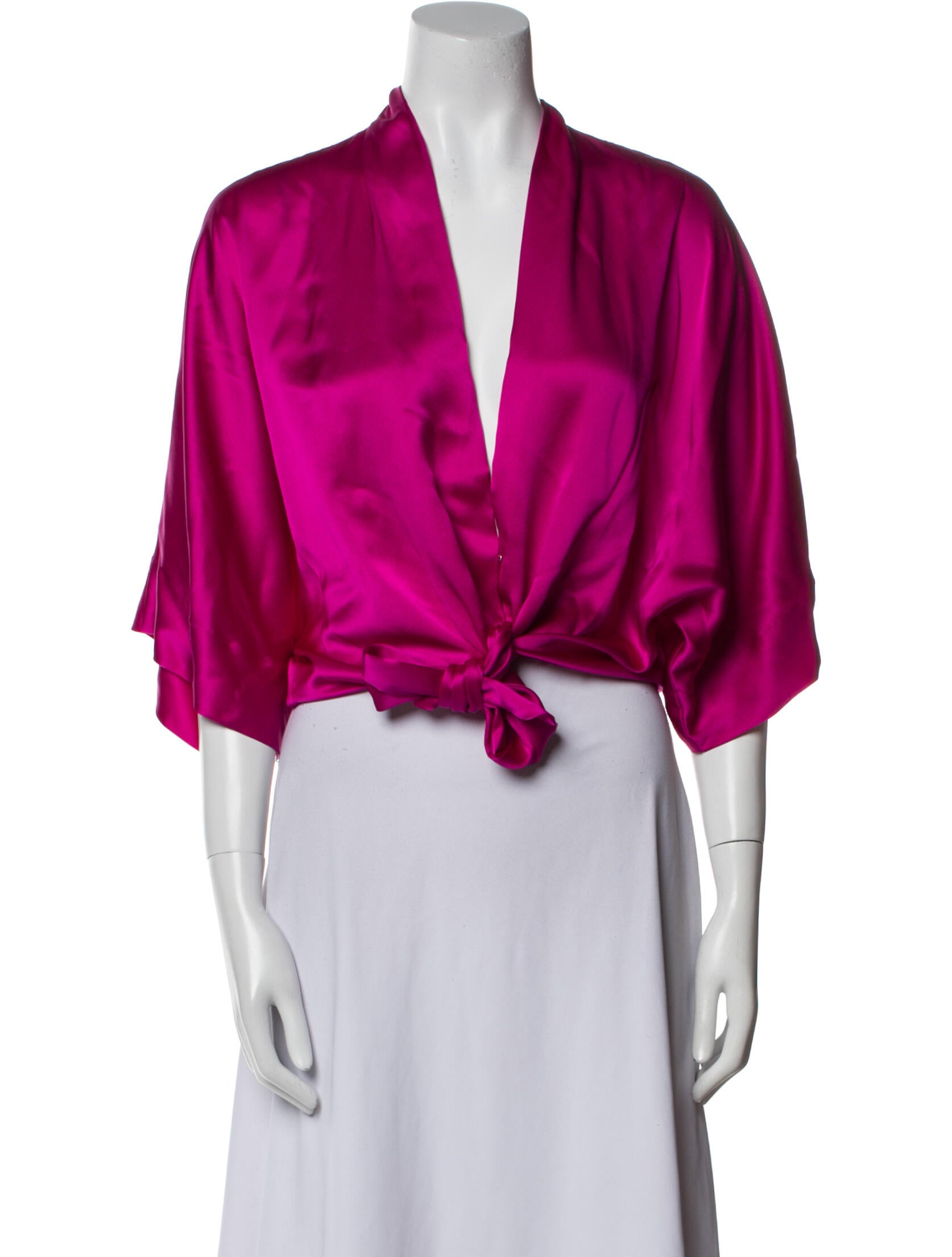 The Sei Silk V-Neck Crop Top