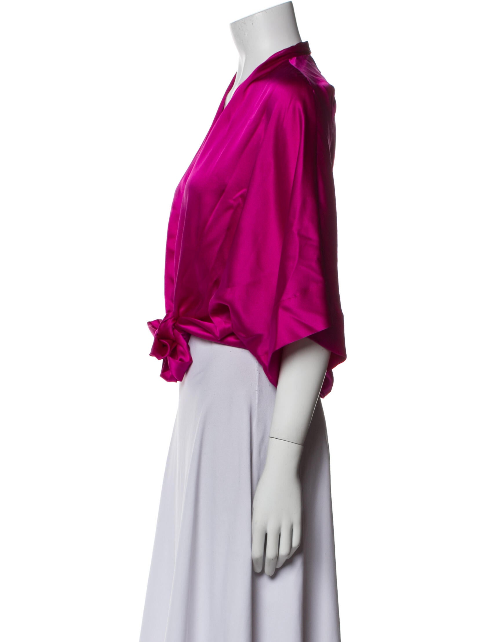 The Sei Silk V-Neck Crop Top