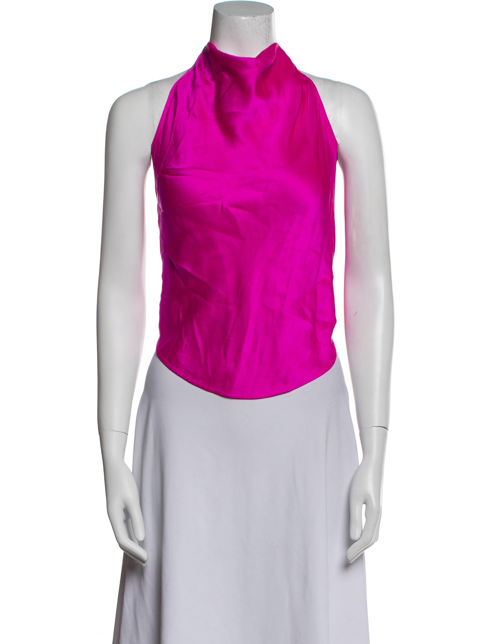 The Sei Silk Halterneck Crop Top