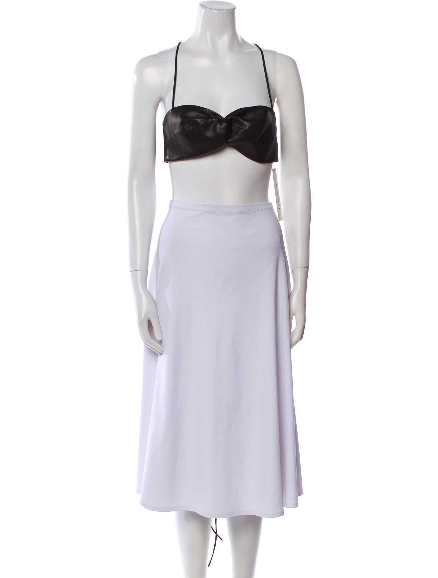 The Sei Lambskin Square Neckline Crop Top