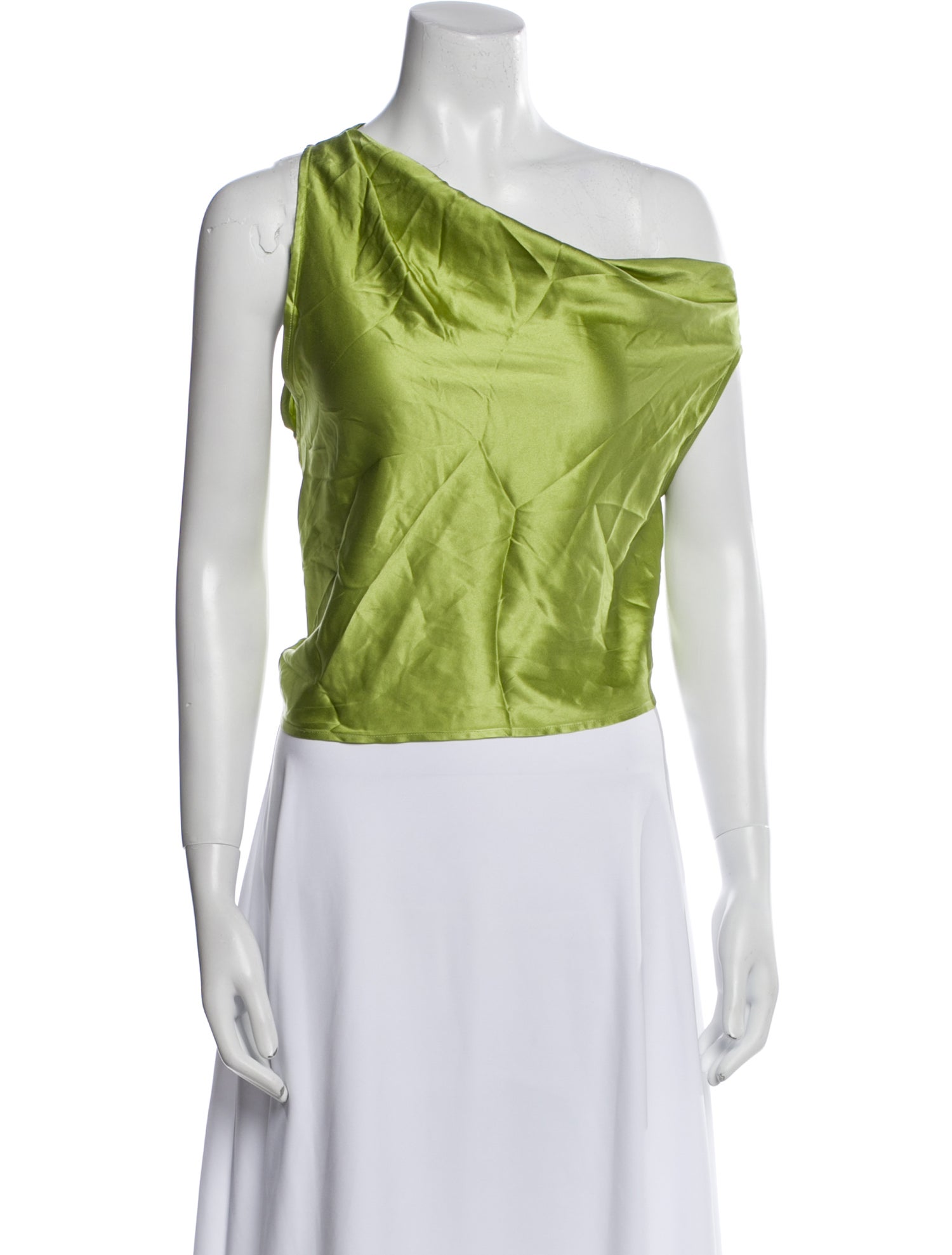 The Sei Silk Asymmetrical Crop Top