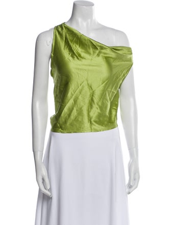 The Sei Silk Asymmetrical Crop Top