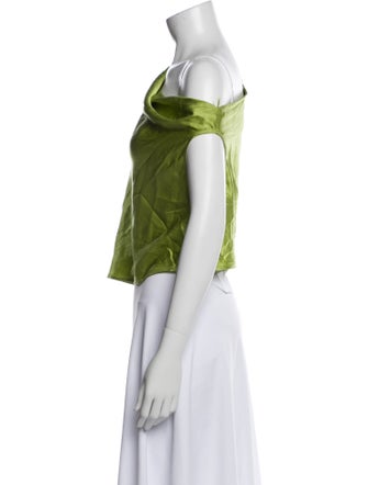 The Sei Silk Asymmetrical Crop Top