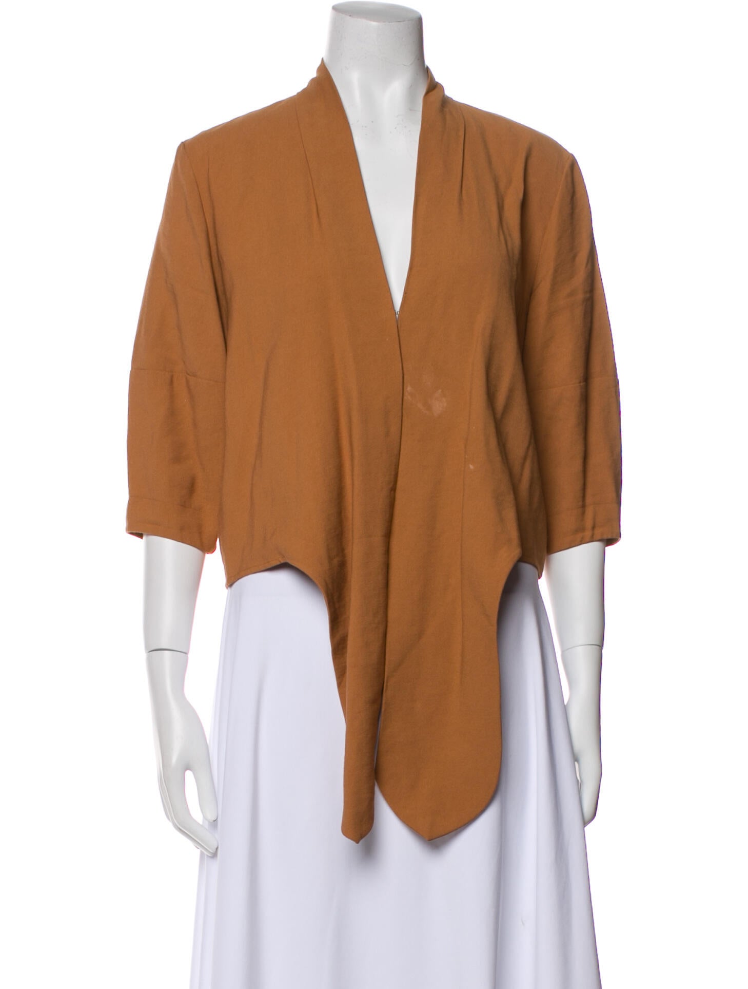 The Sei V-Neck Three-Quarter Sleeve Crop Top