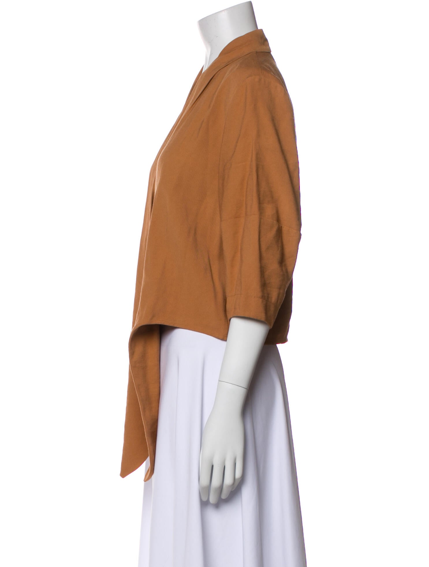 The Sei V-Neck Three-Quarter Sleeve Crop Top