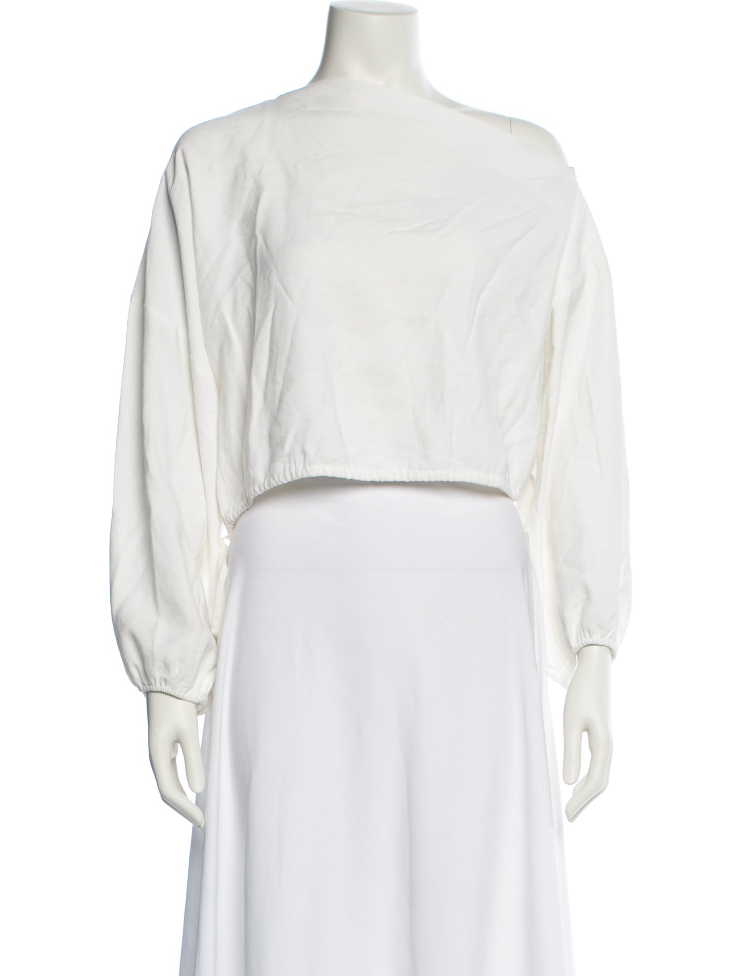 The Sei Bateau Neckline Three-Quarter Sleeve Crop Top