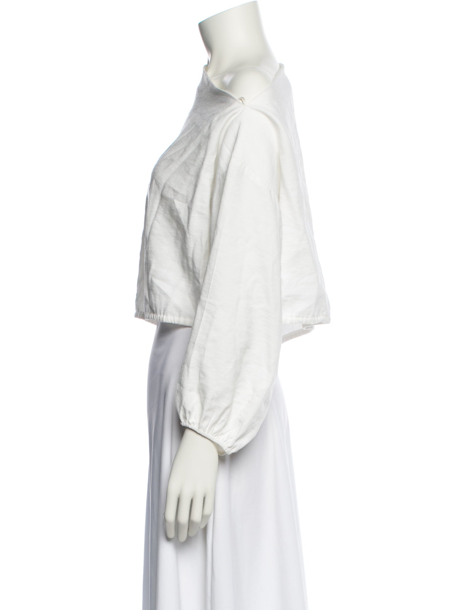 The Sei Bateau Neckline Three-Quarter Sleeve Crop Top