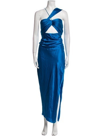 Pre-owned The Sei Silk Long Dress In Blue