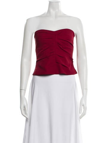 Pre-owned The Sei Strapless Top In Red