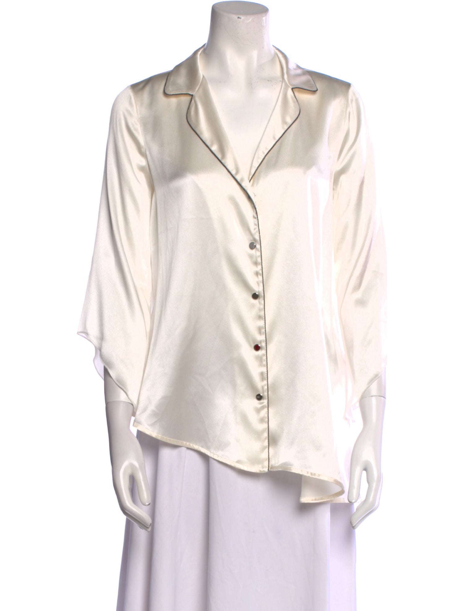 Tiziano Zorzan Silk V-Neck Button-Up Top