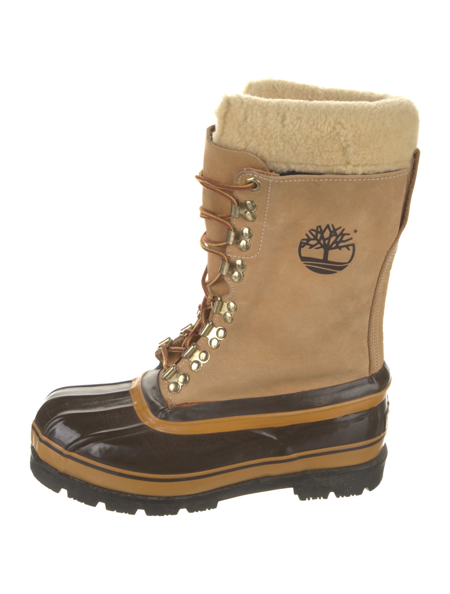 Timberland Suede Colorblock Pattern Lace-Up Boots