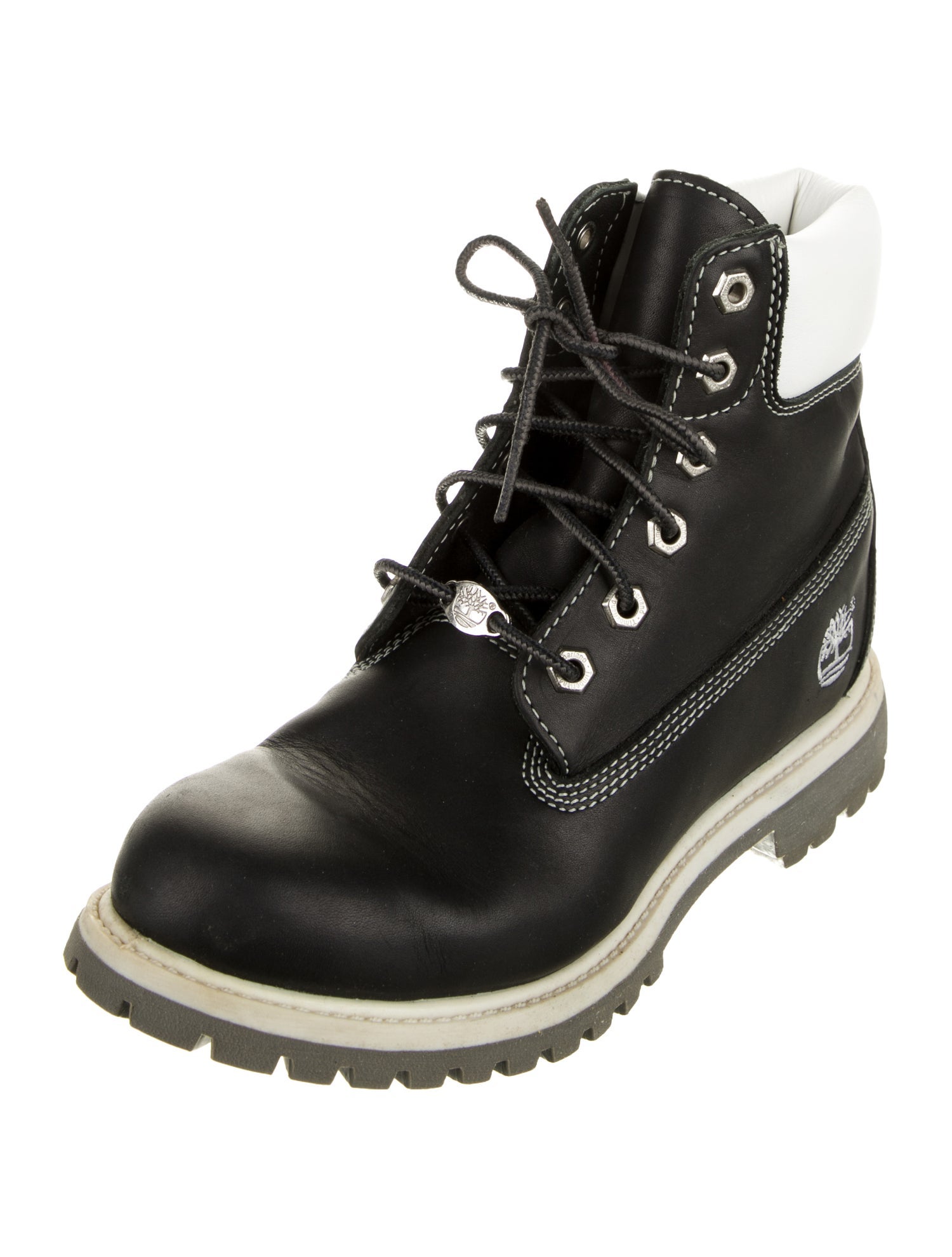 Timberland Leather Colorblock Pattern Combat Boots