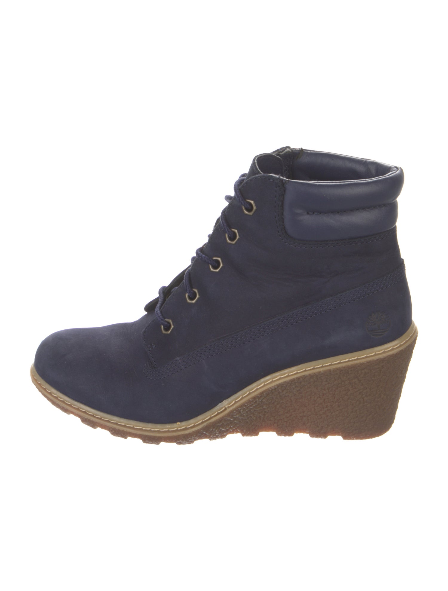 Timberland Suede Whipstitch Trim Lace-Up Boots