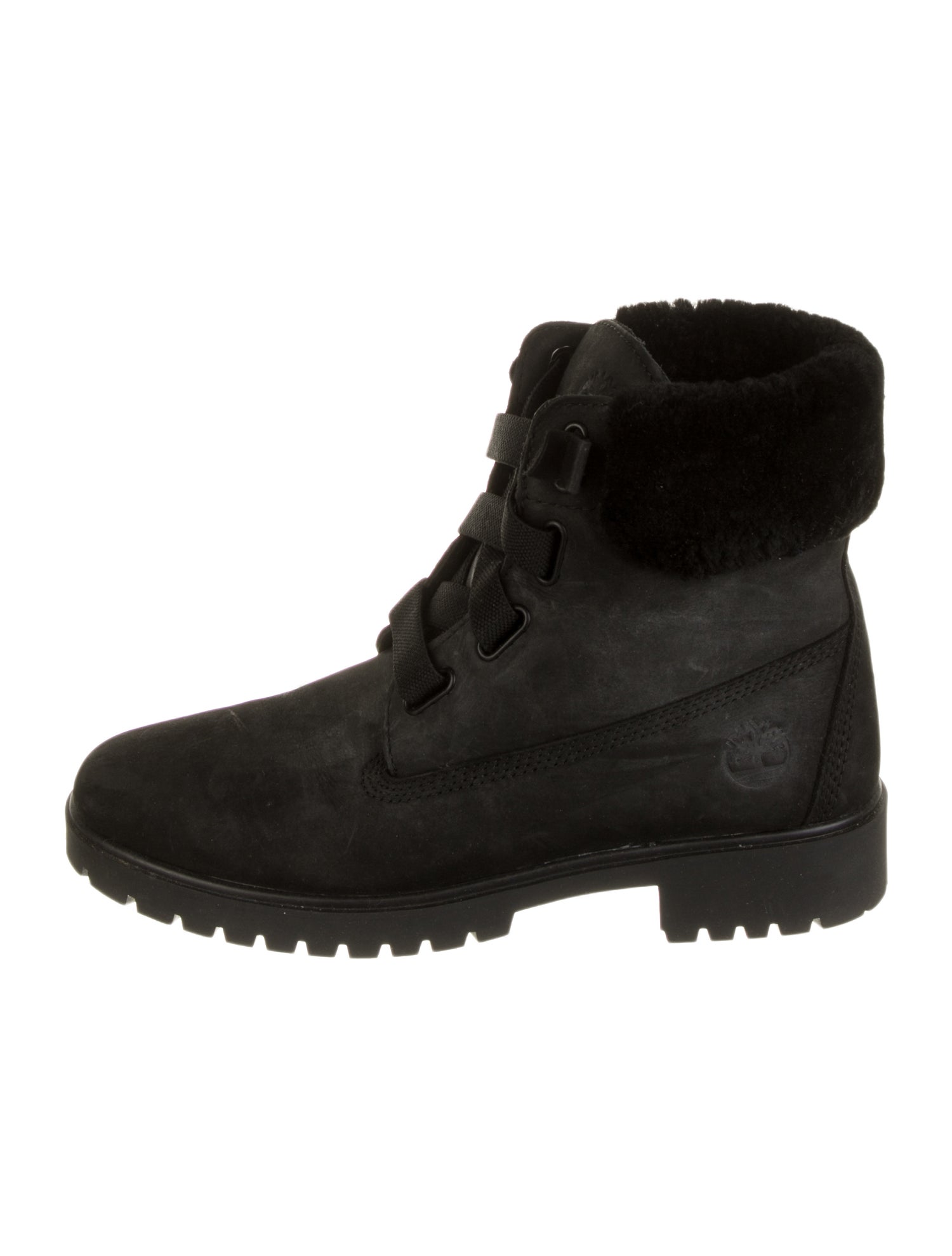 Timberland Suede Faux Fur Trim Combat Boots