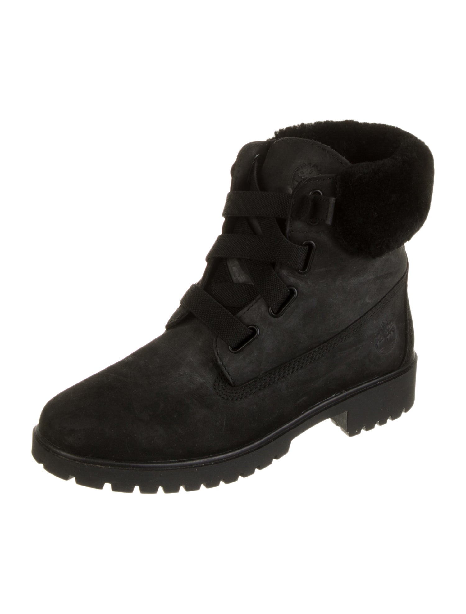 Timberland Suede Faux Fur Trim Combat Boots
