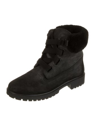 Timberland Suede Faux Fur Trim Combat Boots