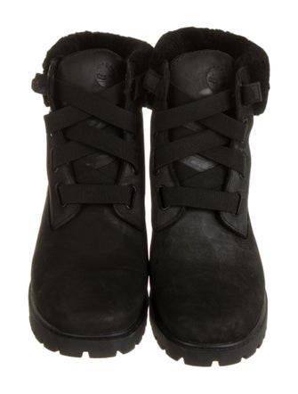 Timberland Suede Faux Fur Trim Combat Boots