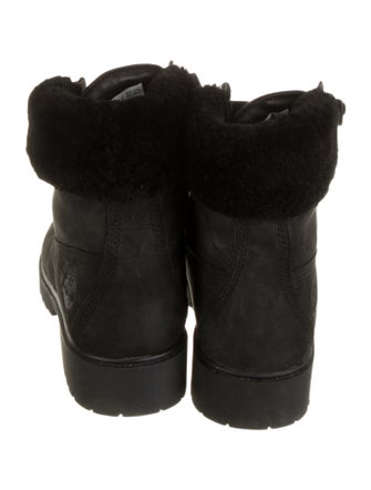 Timberland Suede Faux Fur Trim Combat Boots