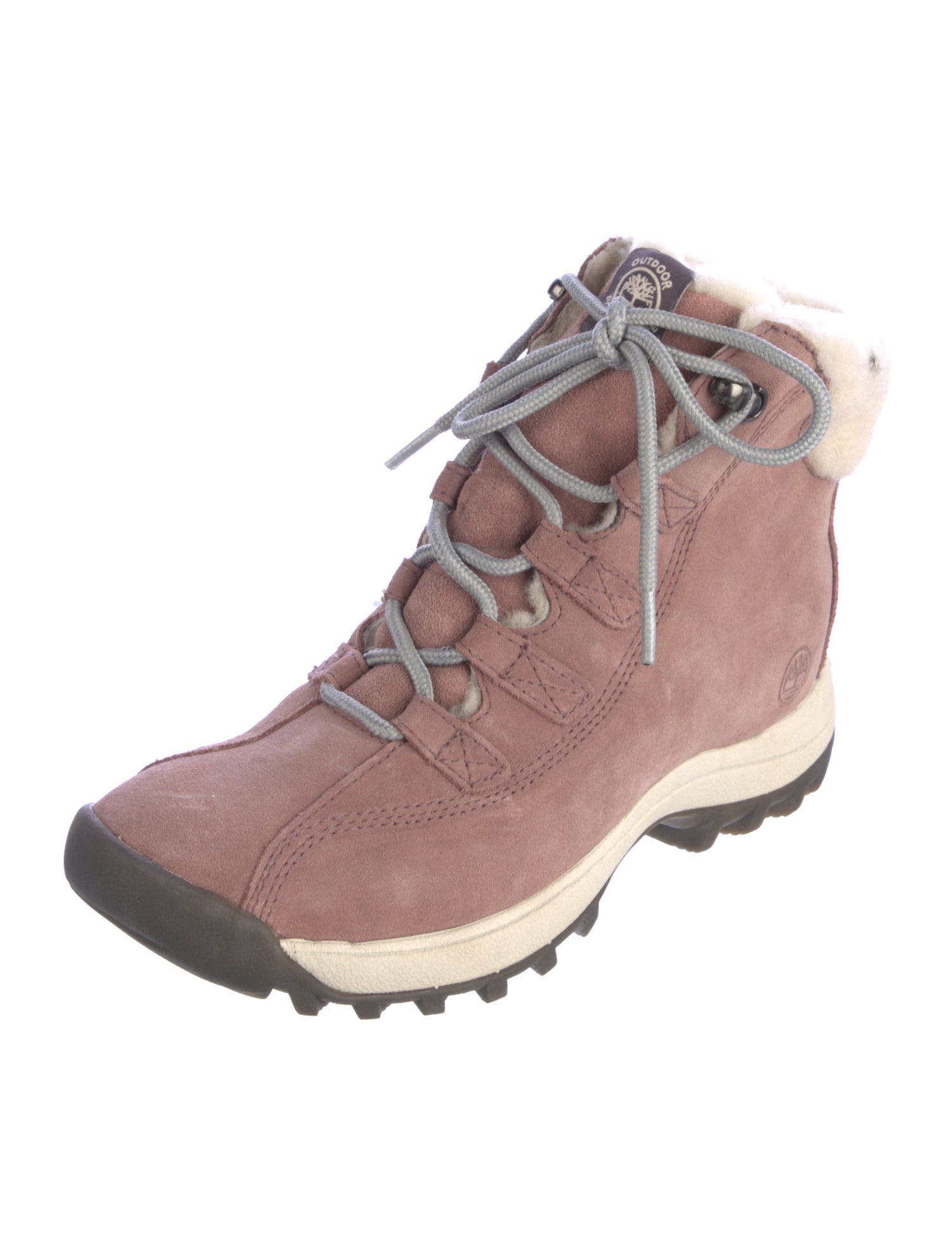 Timberland Suede Fur Trim Hiking Boots