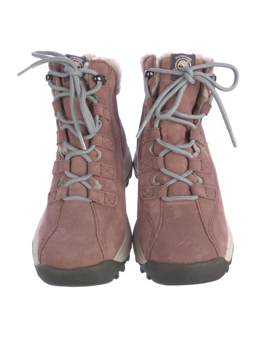 Timberland Suede Fur Trim Hiking Boots