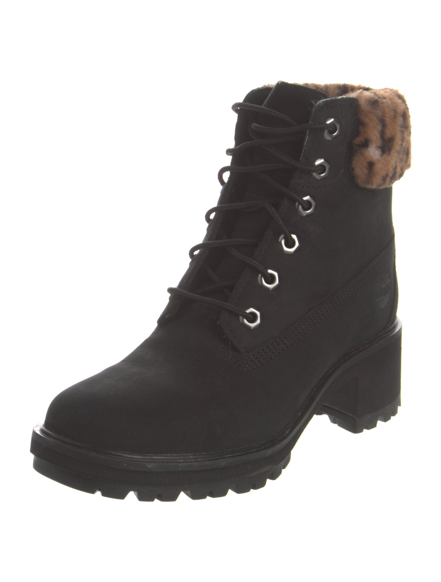 Timberland Suede Faux Fur Trim Combat Boots