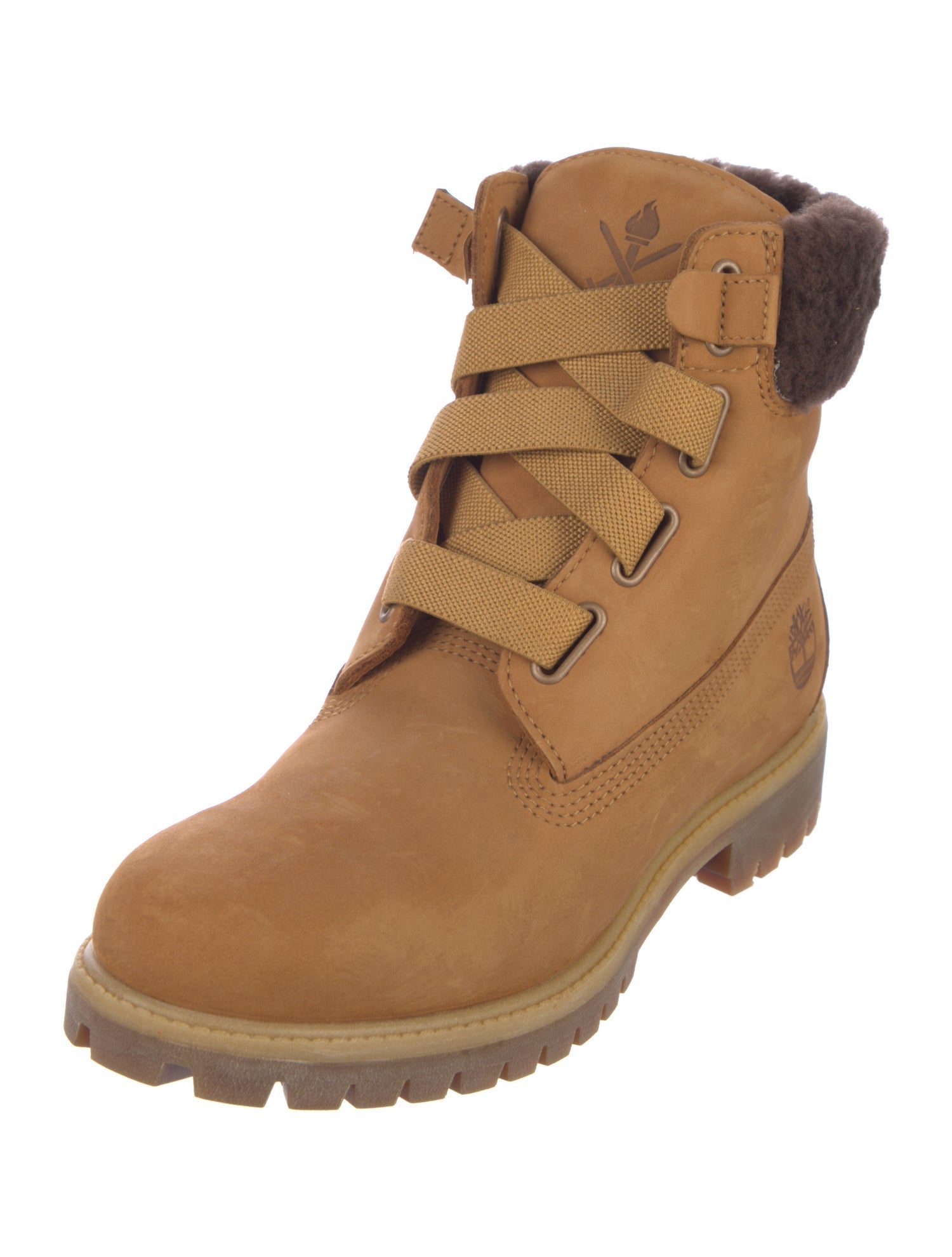 Timberland Suede Colorblock Pattern Combat Boots