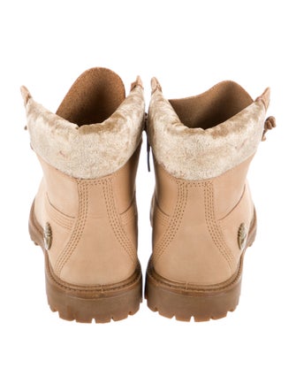 Timberland Nubuck Leather Trim Embellishment Combat Boots