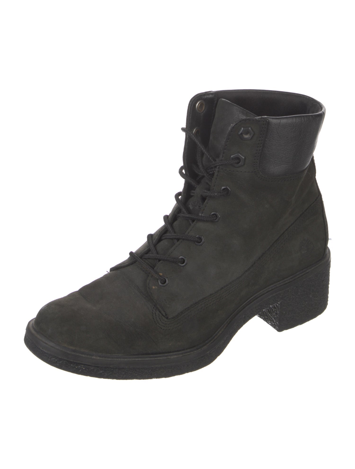 Timberland Suede Leather Trim Embellishment Combat Boots