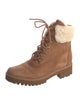 Timberland Leather Fur Trim Combat Boots