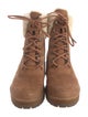 Timberland Leather Fur Trim Combat Boots