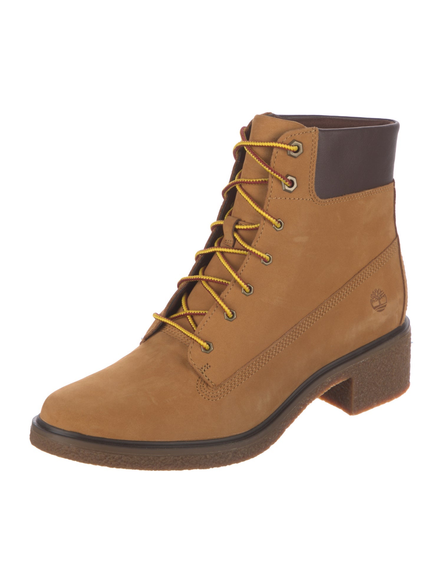 Timberland Suede Colorblock Pattern Lace-Up Boots