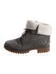 Timberland Leather Faux Fur Trim Lace-Up Boots