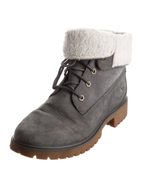 Timberland Leather Faux Fur Trim Lace-Up Boots