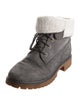 Timberland Leather Faux Fur Trim Lace-Up Boots