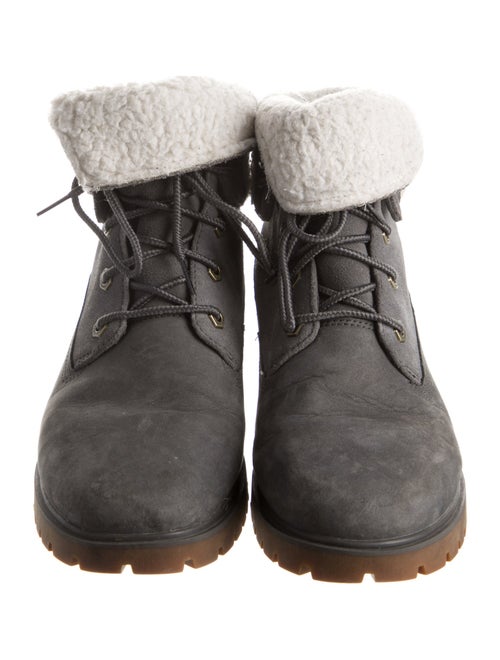 Timberland Leather Faux Fur Trim Lace-Up Boots