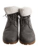 Timberland Leather Faux Fur Trim Lace-Up Boots