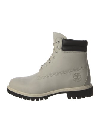 Timberland Leather Colorblock Pattern Combat Boots