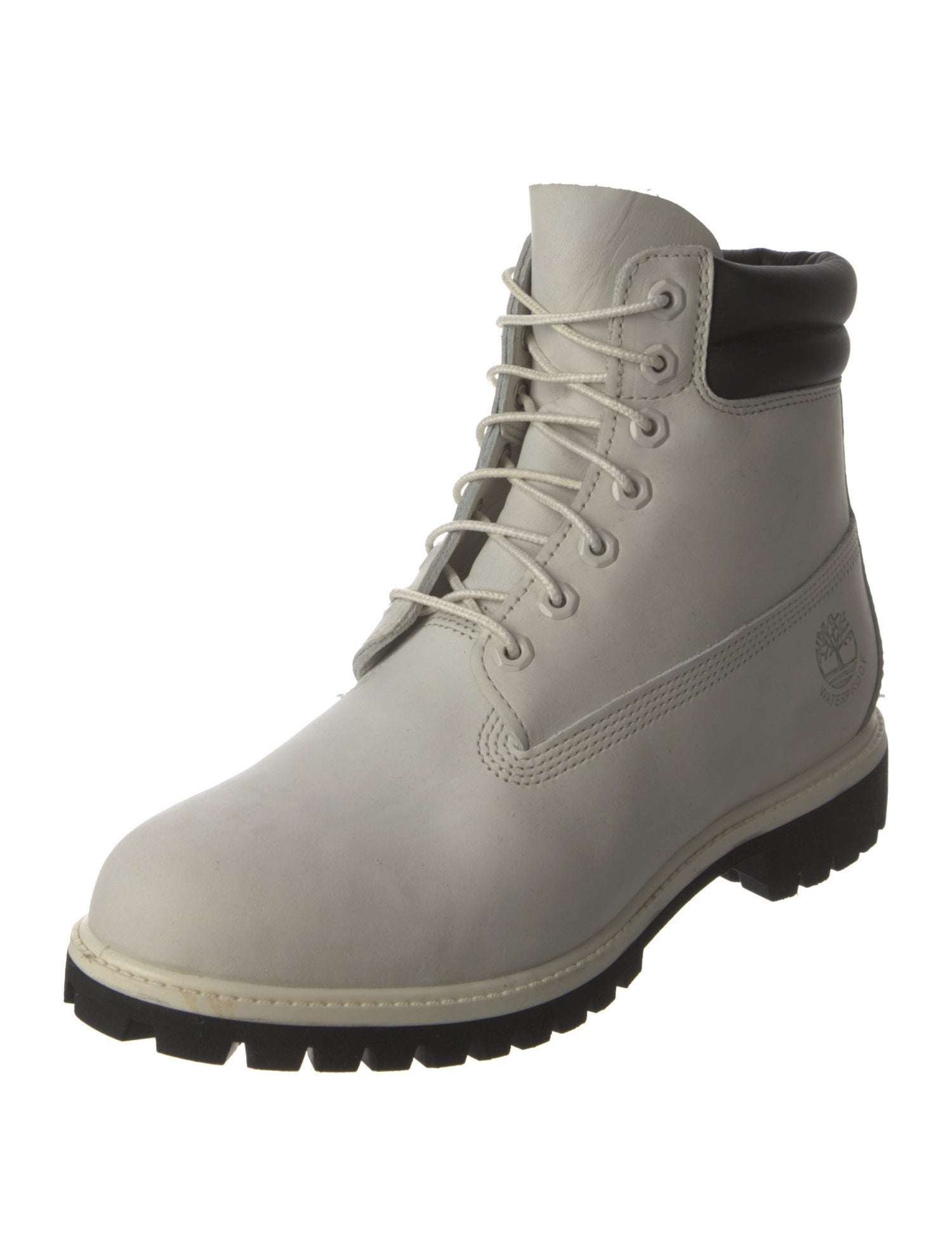 Timberland Leather Colorblock Pattern Combat Boots