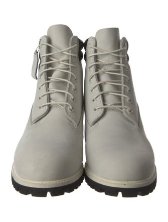 Timberland Leather Colorblock Pattern Combat Boots