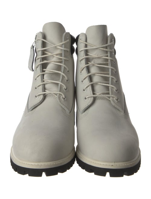 Timberland Leather Colorblock Pattern Combat Boots