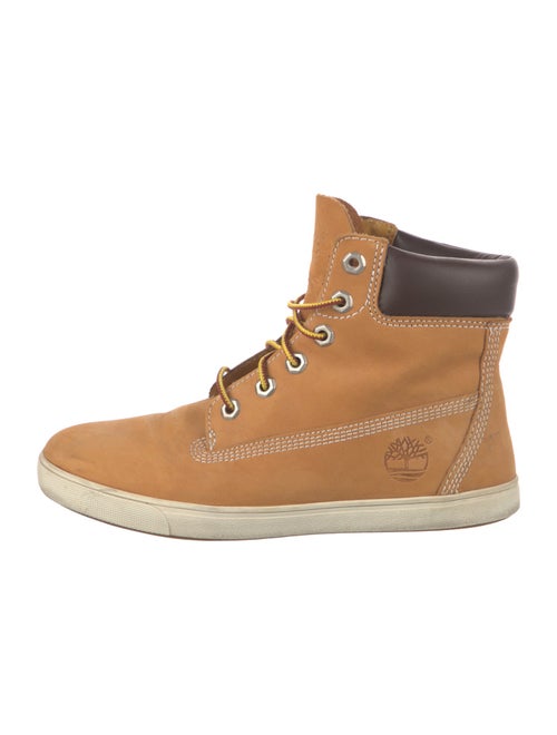 Timberland Leather Colorblock Pattern Lace-Up Boots
