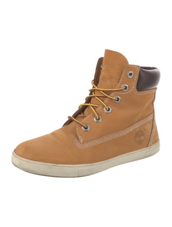 Timberland Leather Colorblock Pattern Lace-Up Boots
