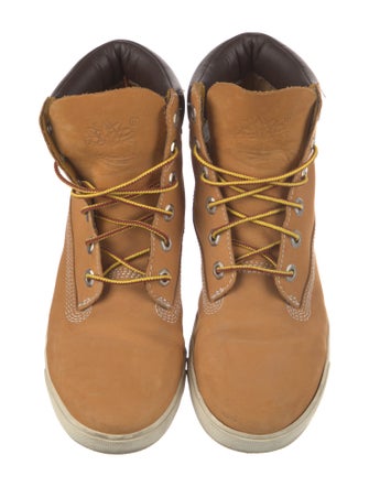 Timberland Leather Colorblock Pattern Lace-Up Boots