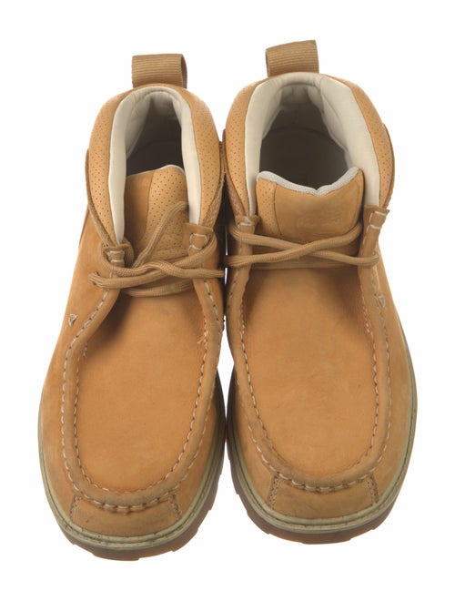 Timberland Suede Whipstitch Trim Lace-Up Boots