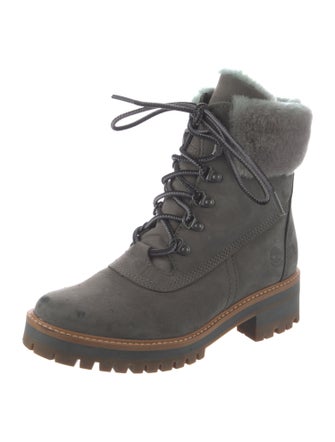 Timberland Suede Fur Trim Combat Boots