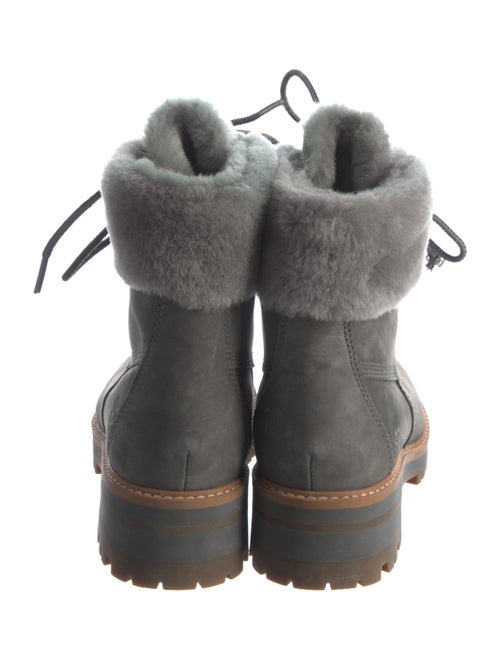 Timberland Suede Fur Trim Combat Boots