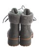Timberland Suede Fur Trim Combat Boots