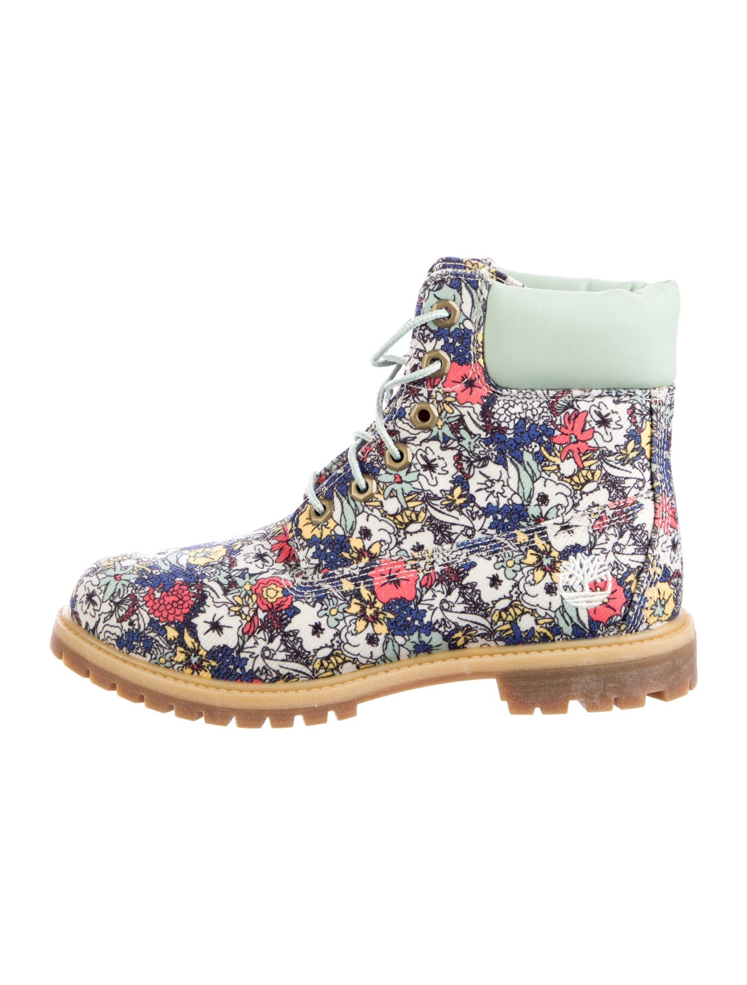 Timberland Floral Print Combat Boots